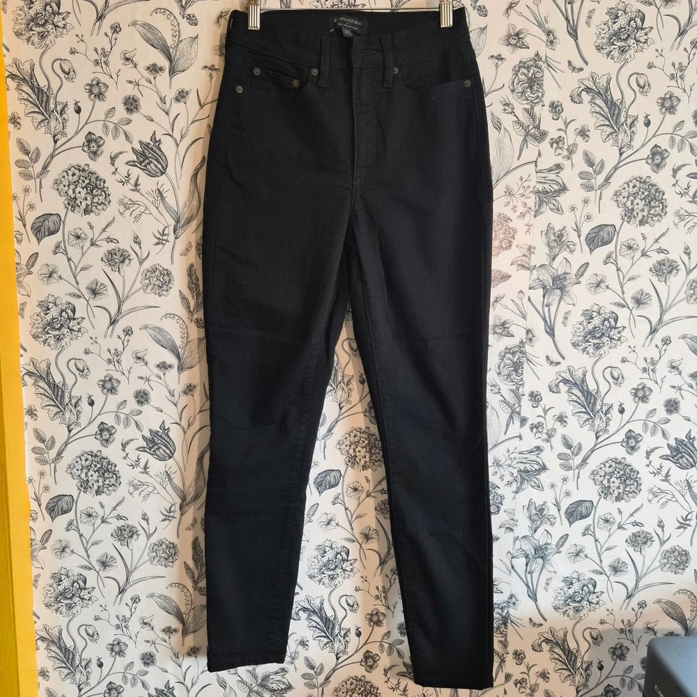 Banana Republic Curvy High Rise Skinny Jeans Womens 4 Dark Academia Monochrome